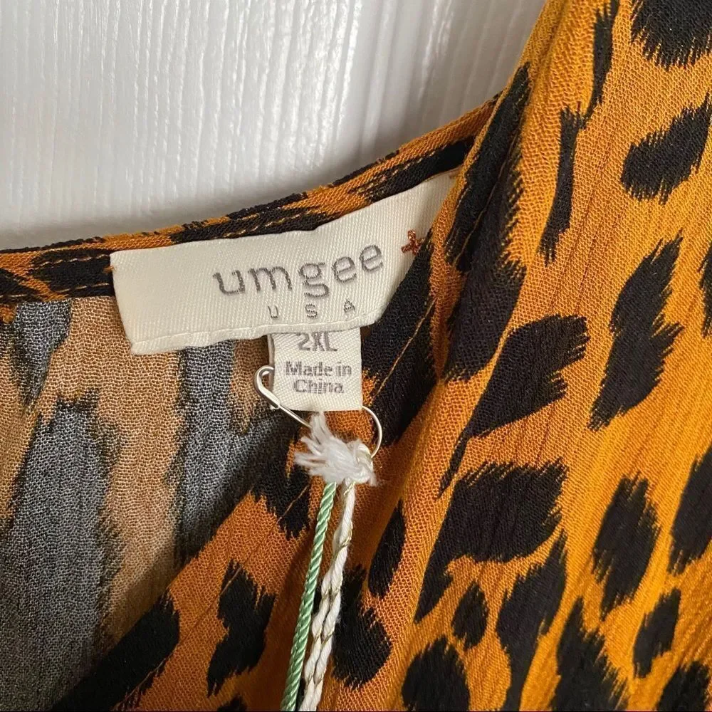 Bohemian Jungle Maxi Hi Lo Leopard Dress NWT - Picture 7 of 16